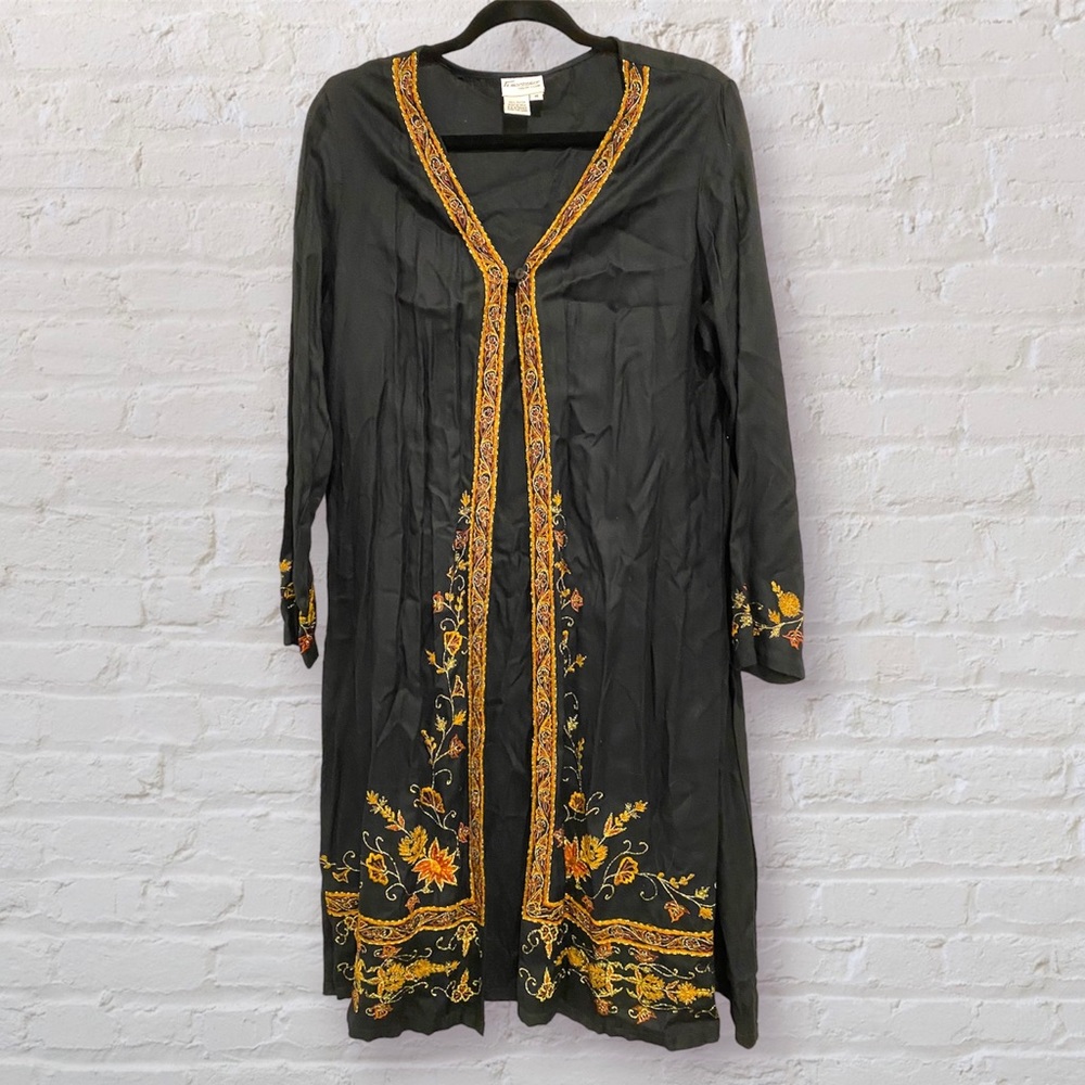 VTG Florissant Boho Embroidered Long Jacket Duster